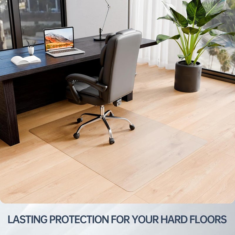 Futurwit Large Office Chair Mat for Hard Floors, 60" x 46" Hardwood Clear Protector for Desk Chair, Easy Glide Plastic Floor Mat for Office & Home (Rectangle) - Image 2